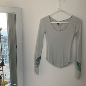 XS worn a few times free people thermal light blue